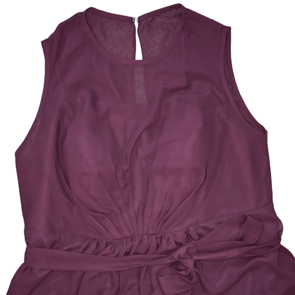 NWT Duntery Purple Chiffon Floor Length Bridesmaid Dress, Plus Size 24 - Picture 6 of 13